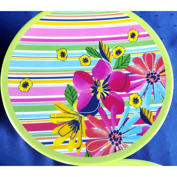 Eco Plates Coldwater Creek 4 Plate Set Kitchen Decor Flower Pattern Evergreen - Picture 11 of 14